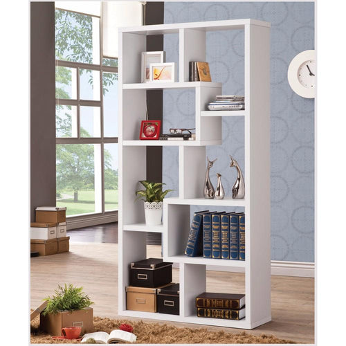 BM156224 Mesmerizing Multiple Cubed Rectangular Bookcase, White