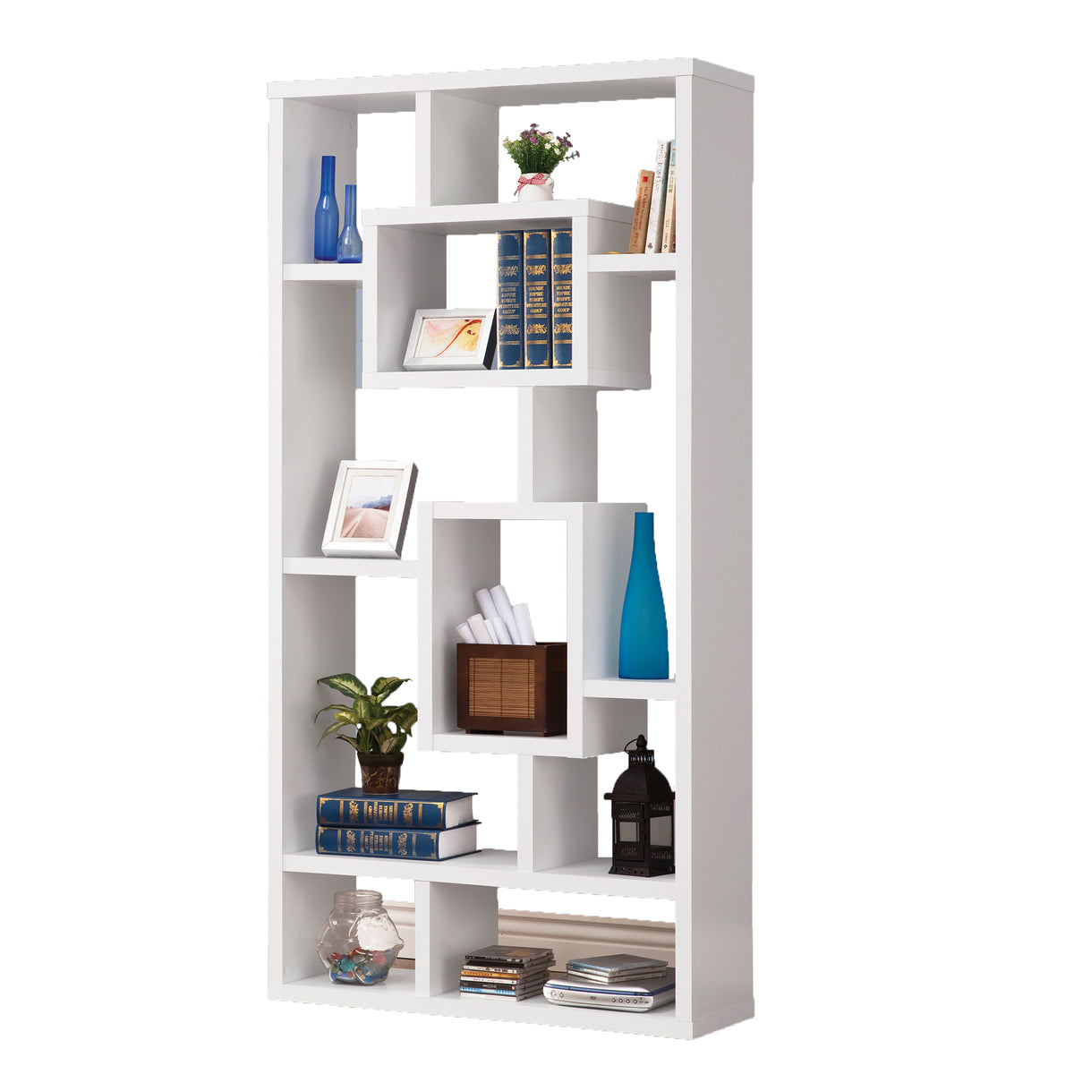 BM156225 Fantastic Geometric Cubed Rectangular bookcase, White