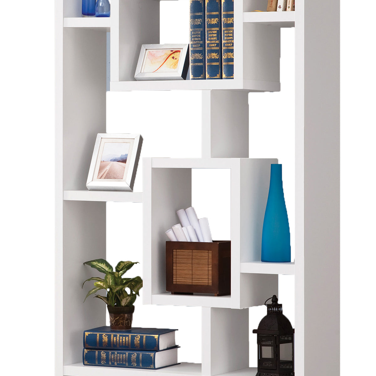 BM156225 Fantastic Geometric Cubed Rectangular bookcase, White