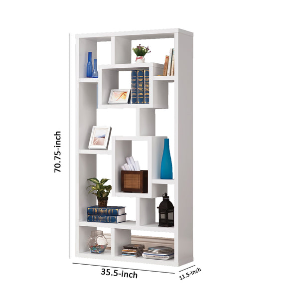 BM156225 Fantastic Geometric Cubed Rectangular bookcase, White