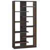 BM156234 Expressive Wooden Bookcase with Center Back Panel, Brown