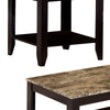 Artistic 3 piece occasional table set with Marble Top, Brown - BM156358