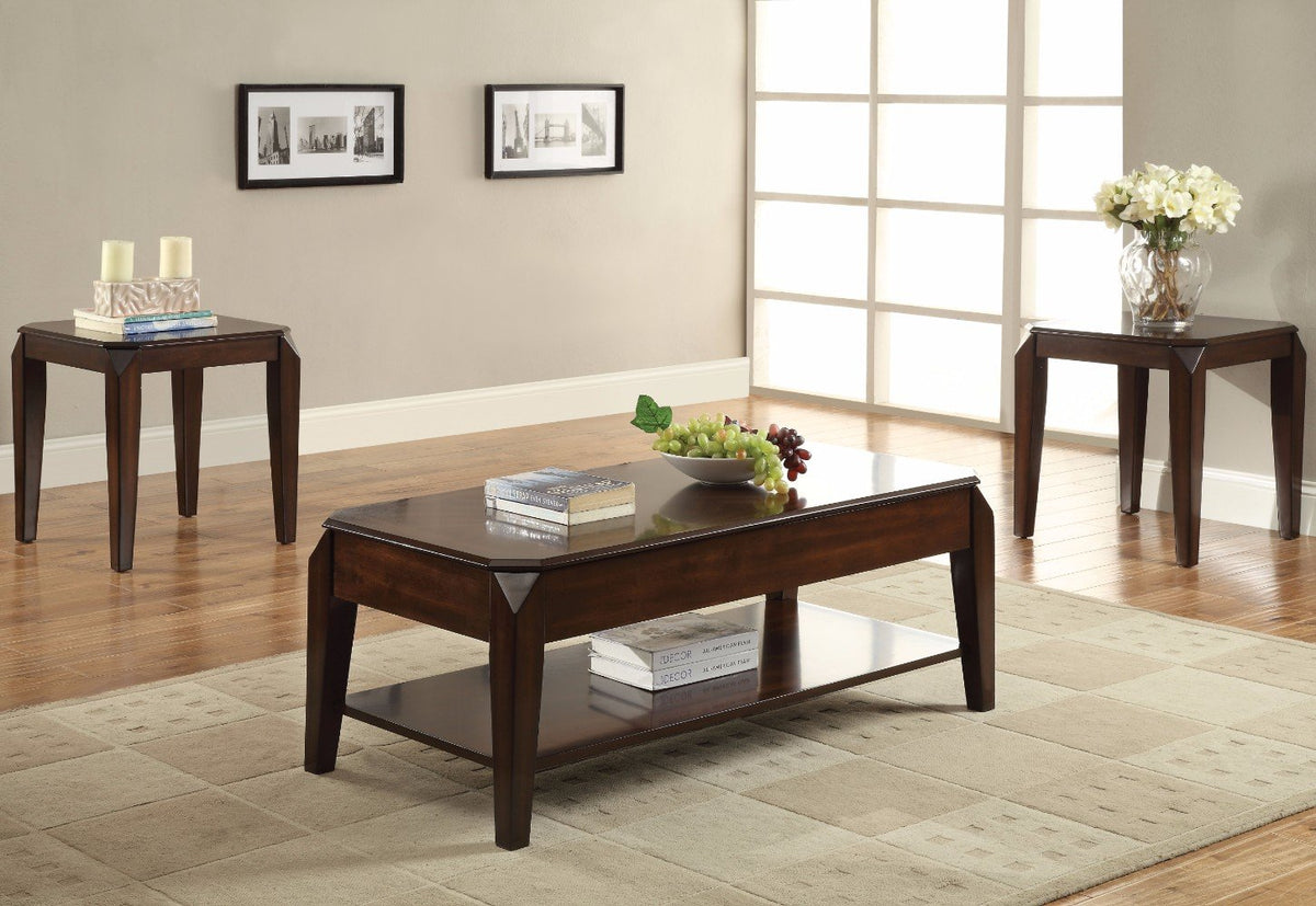 Wooden Coffee Table with Lift Top and Open Bottom Shelf, Brown - BM156765