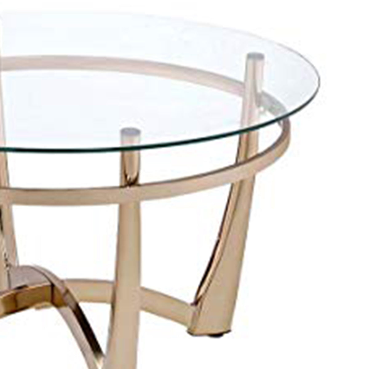 BM156776 Attractive Coffee Table, Gold & Clear Glass