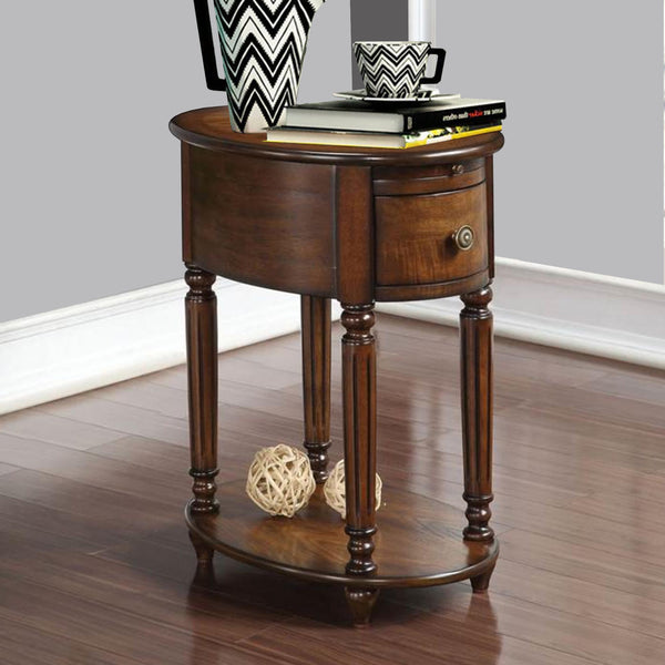 Alluring Side Table, Dark Oak Brown - BM157266