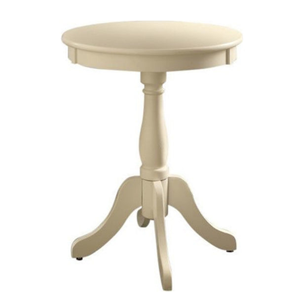 BM157298 Astonishing Side Table With Round Top, White