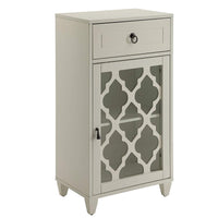33 inch Wooden Accent Cabinet with 1 Drawer, White - BM157336