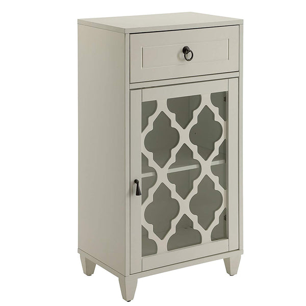 33 inch Wooden Accent Cabinet with 1 Drawer, White - BM157336