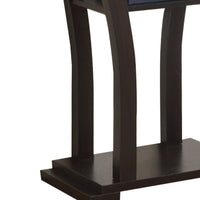 BM157873 Wooden Console Table With 1 Shelf, Dark Espresso