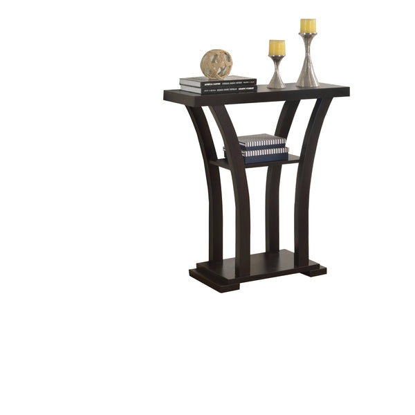 BM157873 Wooden Console Table With 1 Shelf, Dark Espresso