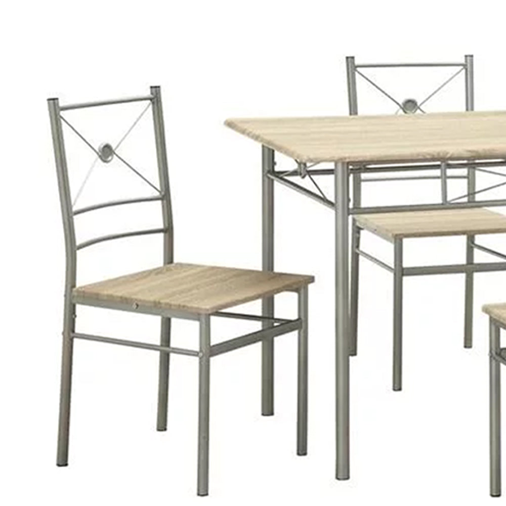 BM158031 Sturdy Dining Table In A set Of Five, Silver