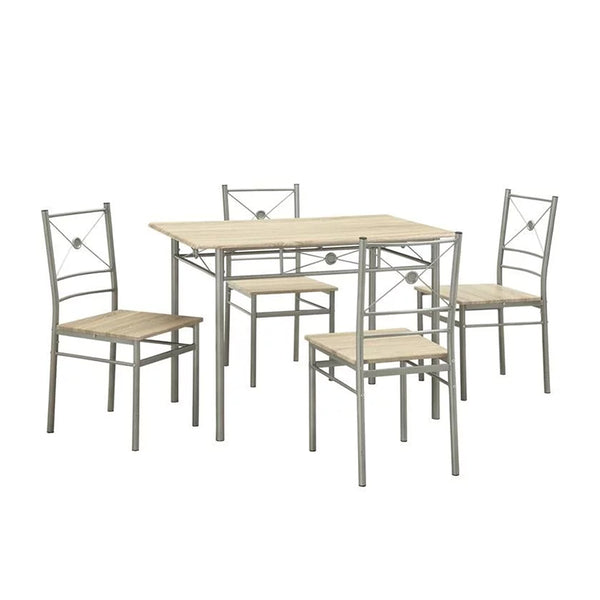 BM158031 Sturdy Dining Table In A set Of Five, Silver