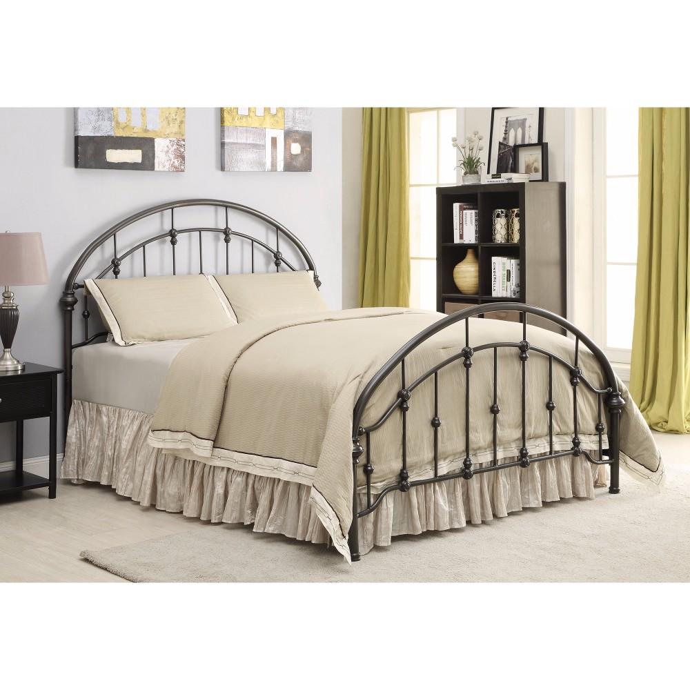 Fine looking Metal Curved Queen Size Bed, Bronze  - BM158058