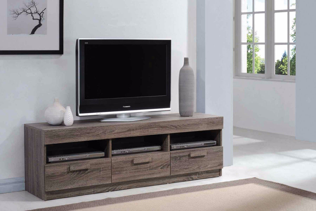 Amiable TV Stand, Rustic Oak Brown - BM158724