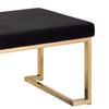 Fabric Bench with Metal Tubular Base, Gold and Black - BM158793