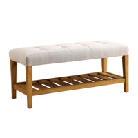 BM158808 Wooden Bench, Light Gray & Oak