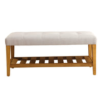 BM158808 Wooden Bench, Light Gray & Oak