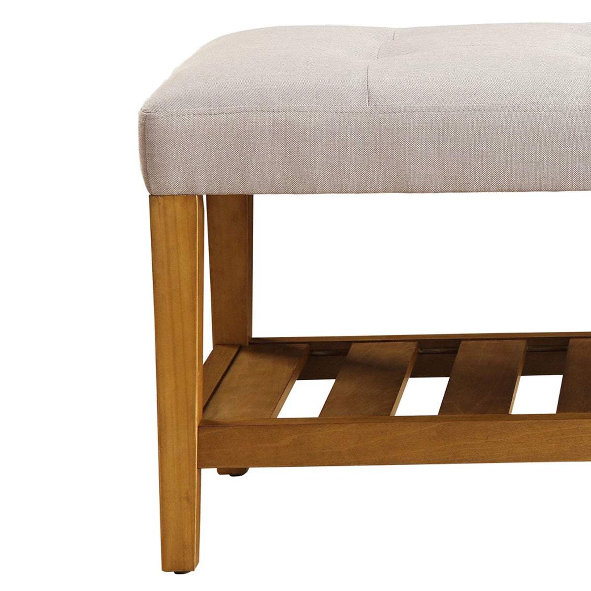 BM158808 Wooden Bench, Light Gray & Oak