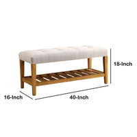 BM158808 Wooden Bench, Light Gray & Oak