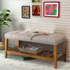 BM158808 Wooden Bench, Light Gray & Oak