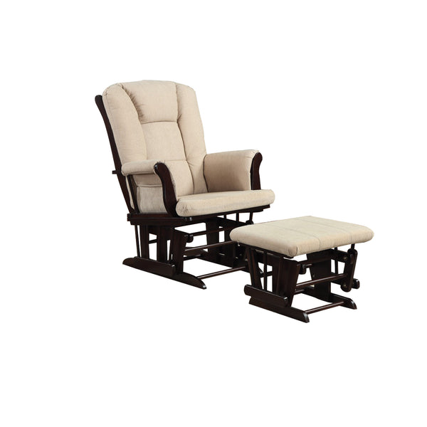 Functionally Appealing Glider Chair With Ottoman, Beige - BM159032