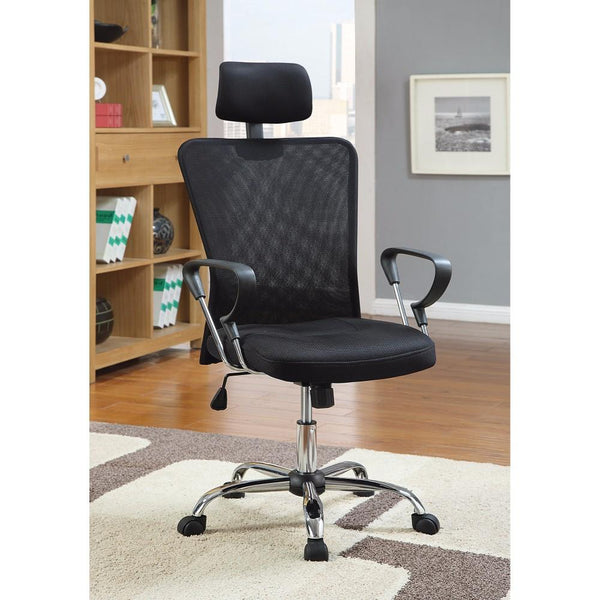 BM159048 Designer Executive Mesh Chair with Adjustable Headrest, Black
