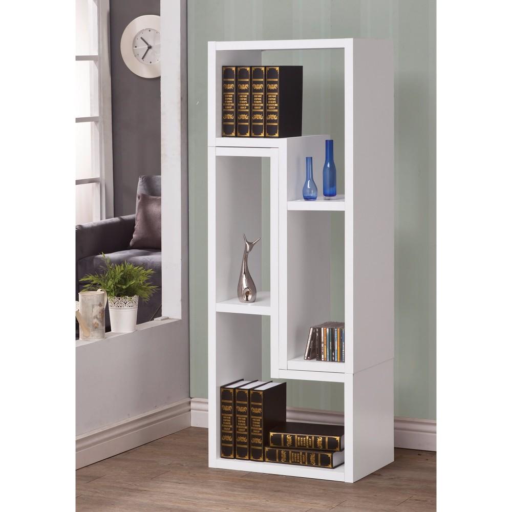 BM159052 Hollow-Core TV Console and Bookcase Combination,  White