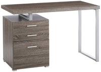 BM159072 Modish Office Desk with File Drawer, Gray