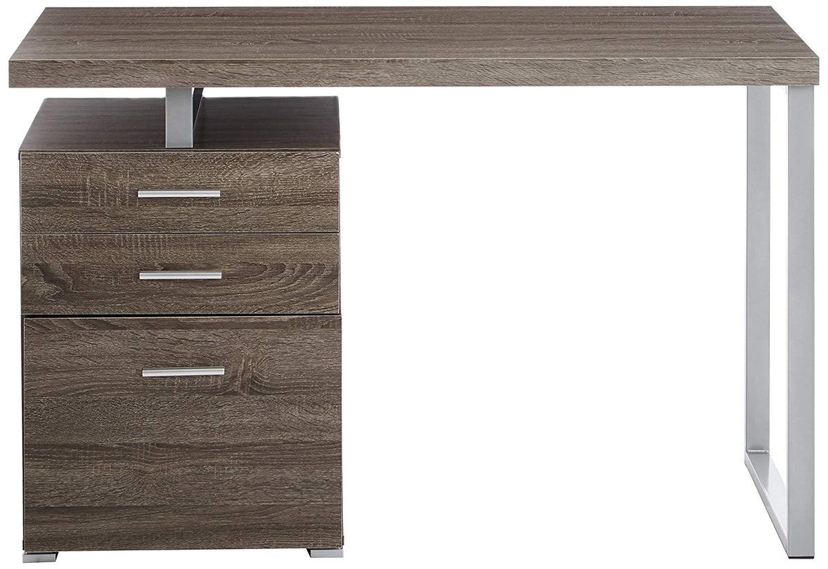 BM159072 Modish Office Desk with File Drawer, Gray