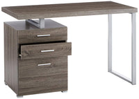 BM159072 Modish Office Desk with File Drawer, Gray