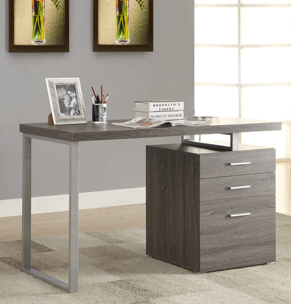BM159072 Modish Office Desk with File Drawer, Gray