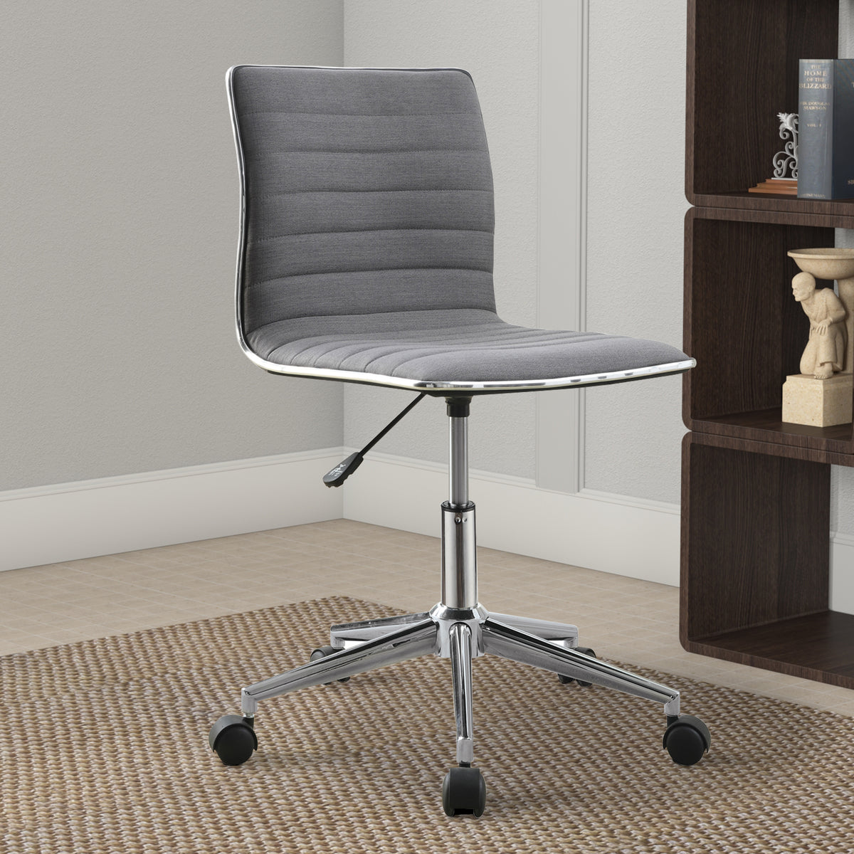 BM159082 Contemporary Mid-Back Desk Chair, Gray