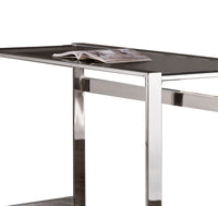 Elegantly Charmed Metal Writing Desk, Silver - BM159084