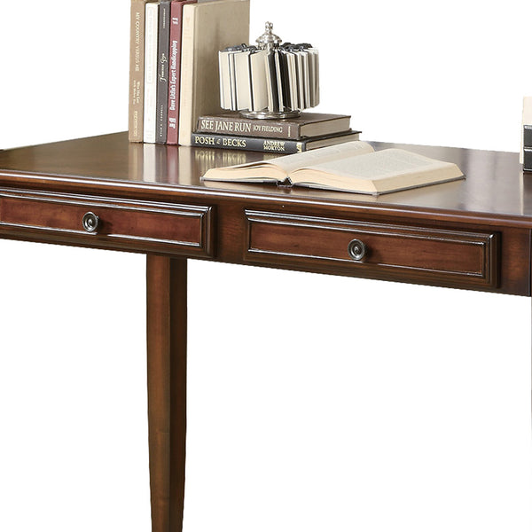 Transitional 2 Piece Wooden Desk Set, Brown - BM159085