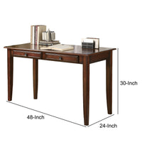 Transitional 2 Piece Wooden Desk Set, Brown - BM159085