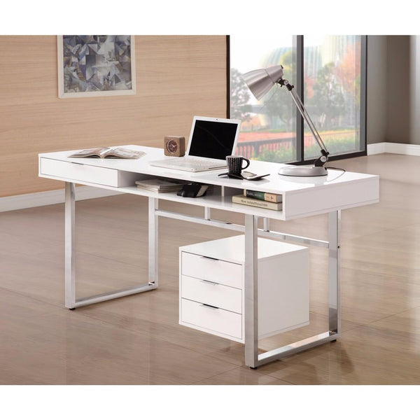 BM159101 Contemporary Style Wooden Writing Desk, White