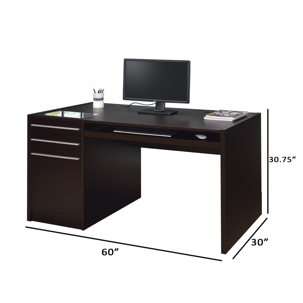 BM159112 Contemporary Connect-IT Computer Desk, Brown