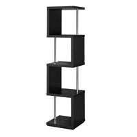 BM159153 Well-made Four Tier Wood And Metal  Bookcase, Black