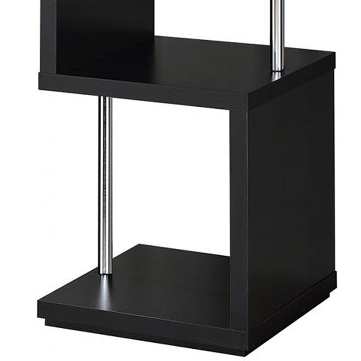 BM159153 Well-made Four Tier Wood And Metal  Bookcase, Black