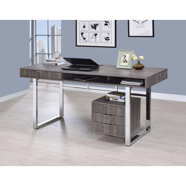 BM159200 Elegant Contemporary Style Wooden Writing Desk, Gray