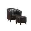 BM159243 Well-Finished Accent Chair With Ottoman, Dark Brown