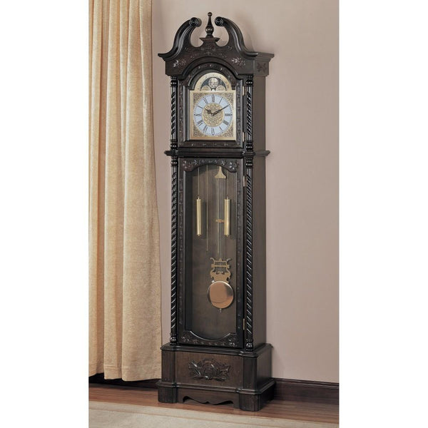 BM159265 Aesthetically Charmed Wooden Grandfather Clock, Brown