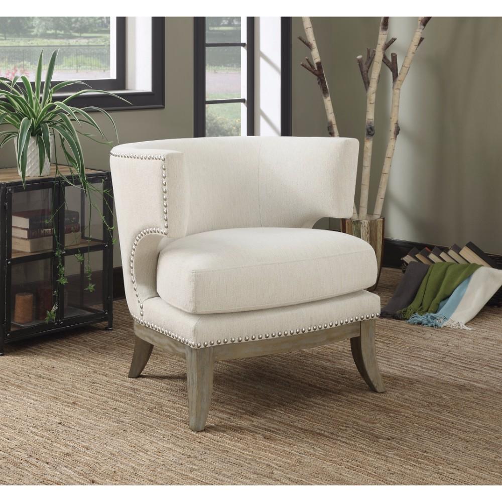 BM159305 Luxuriously Styled Accent Chair, White