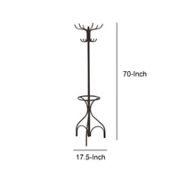 BM160078 Metal Coat Rack With Umbrella Stand, Black