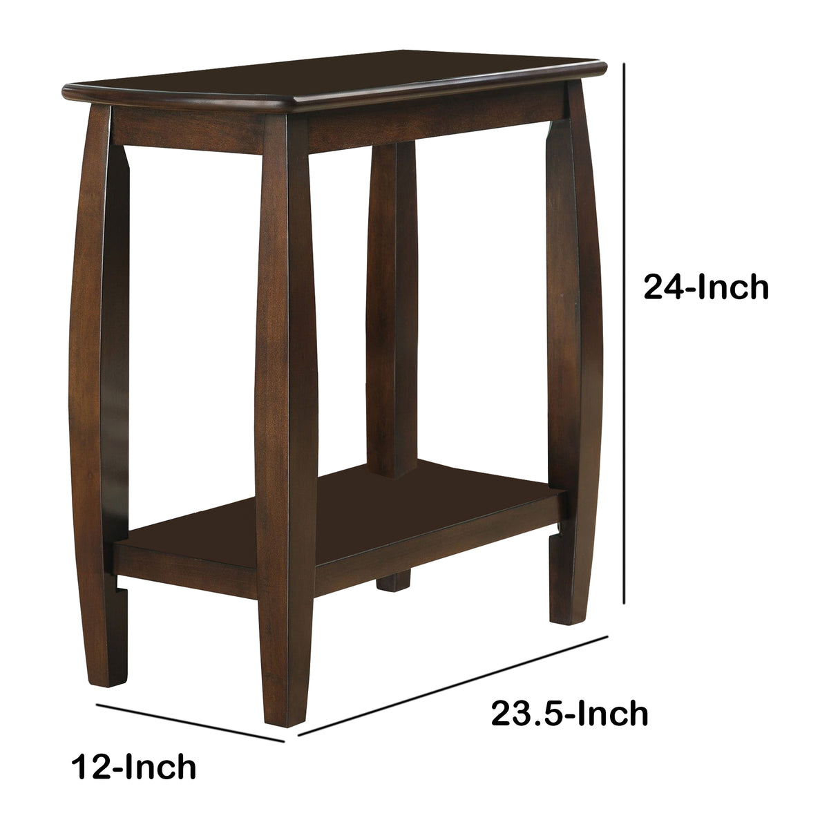 BM160096 Elegant Wooden Chair Side Table, Brown