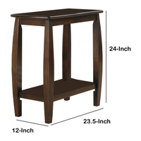 BM160096 Elegant Wooden Chair Side Table, Brown