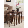 BM160101 Set Of 3 Wooden Nesting Tables With Curved Legs, Brown