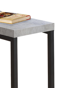 Industrial Faux Cement Designed Snack Table, Gray And Black - BM160146