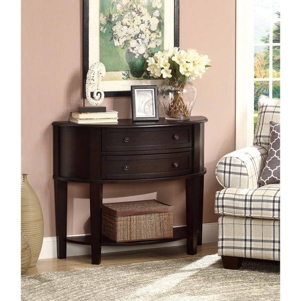 BM160200 Wooden Console Table With 2 Drawers, Brown