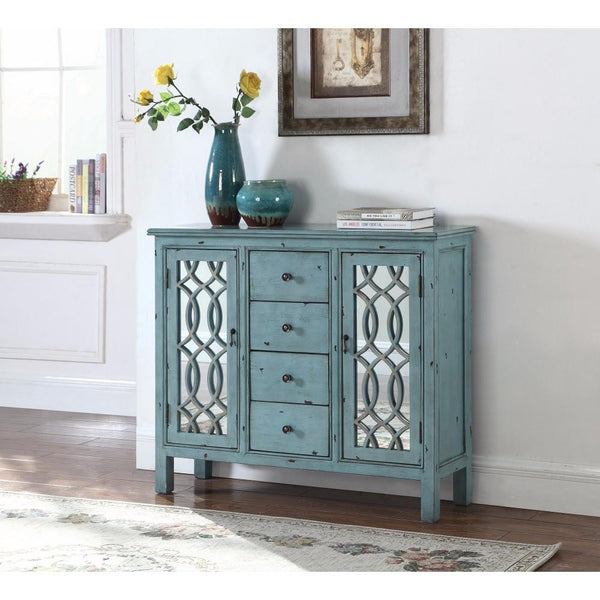 BM160251 Traditional Wooden  Accent Cabinet,  Blue